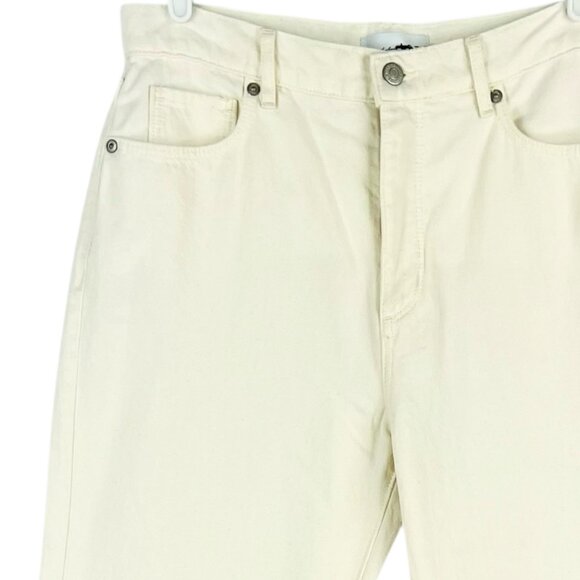 Loft Women's The Relaxed Straight Leg Cream Jeans 27/4 High Rise Cotton NWOT - Picture 5 of 13